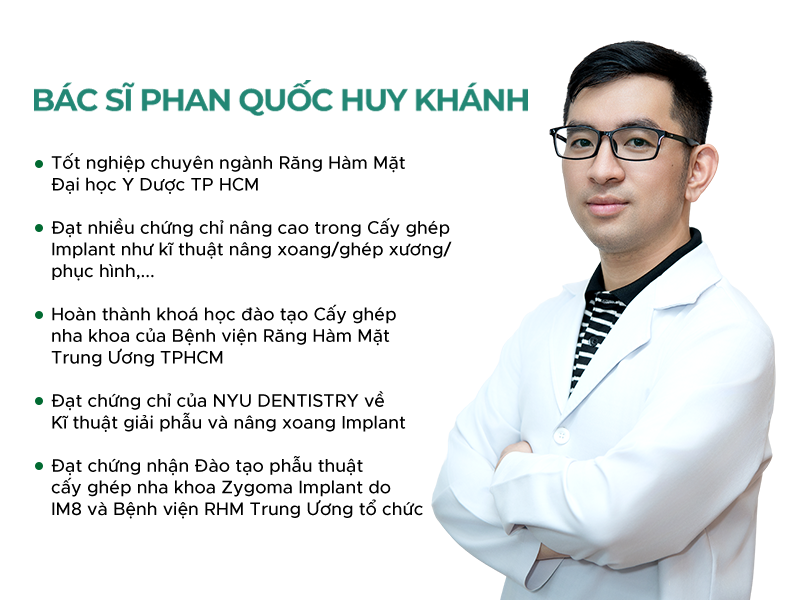 Bác sĩ Phan Quốc Huy Khánh chuyên cấy ghép Implant - Bác sĩ chuyên khoa 1
