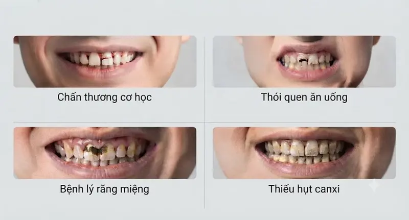 Các nguyên nhân phổ biến dẫn đến răng cửa bị gãy