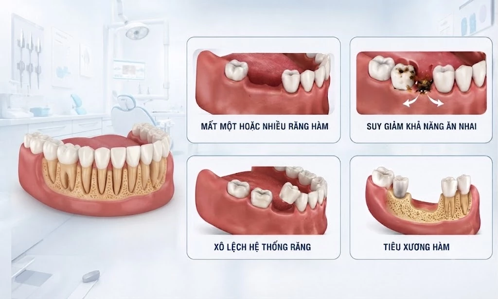 Các trường hợp mất răng cần trồng lại sớm