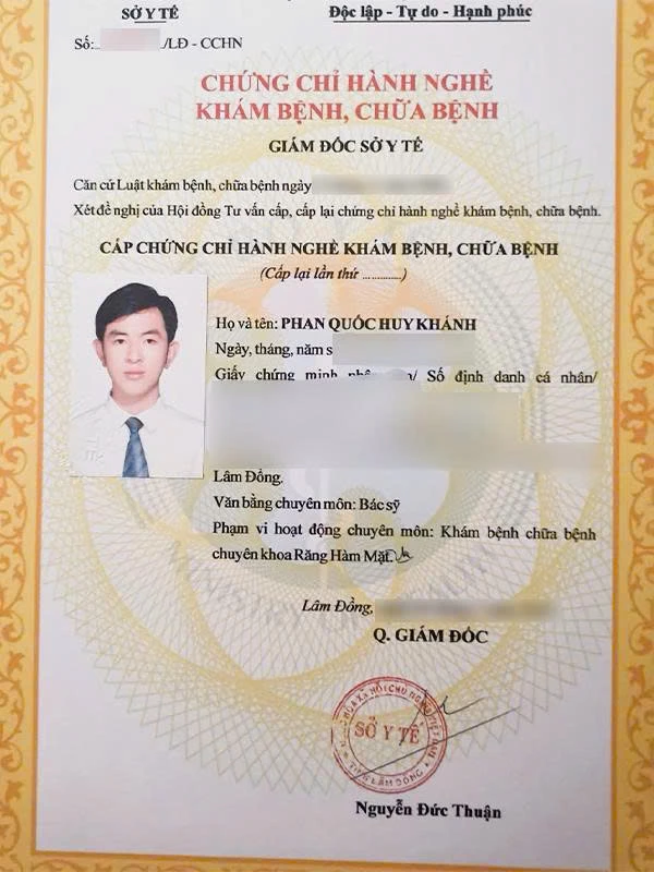 Chứng chỉ hành nghề khám bệnh, chữa bệnh | Bác sĩ Phan Quốc Huy Khánh