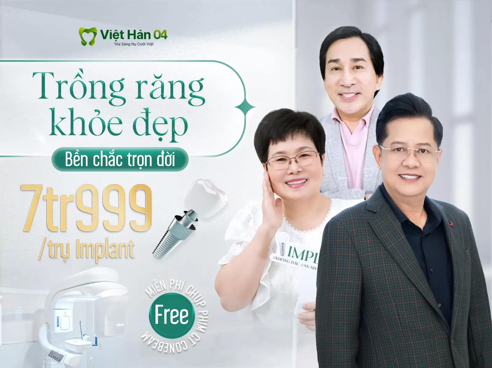 Ưu đãi trồng răng Implant giá chỉ 7tr999/trụ
