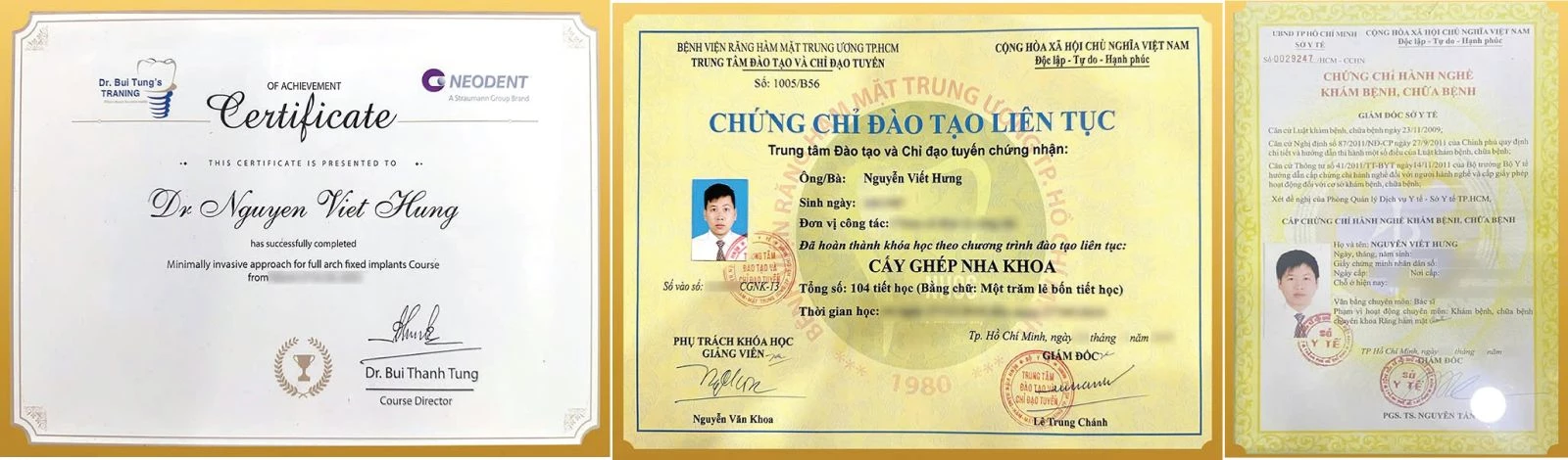 Bằng cấp bác sĩ Nguyễn Viết Hưng