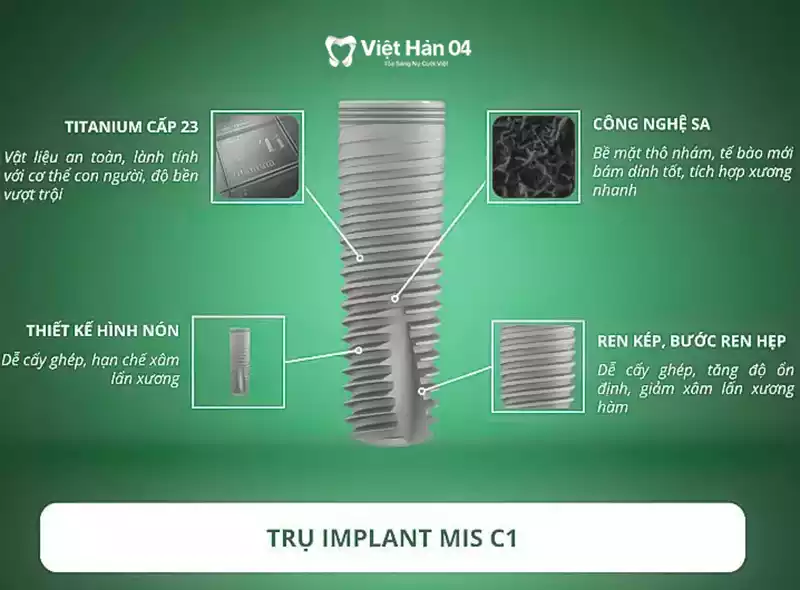 Trụ Implant Mis C1 Đức