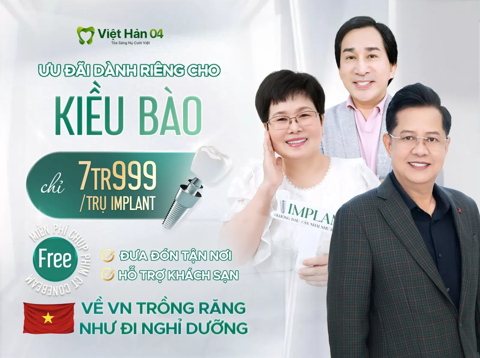 Ưu đãi trồng răng Implant giá chỉ 7tr999/trụ